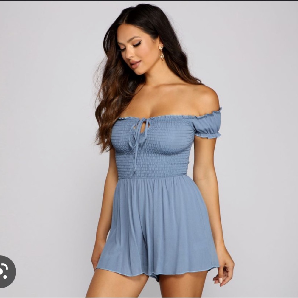 Light Blue Romper NWT